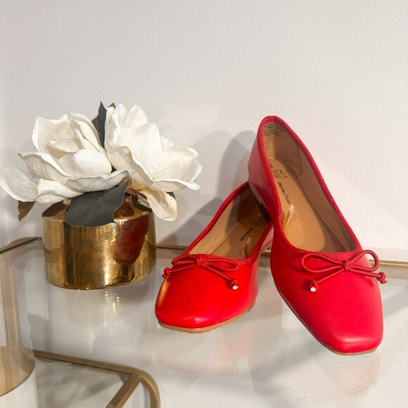 NWOT Time and Tru Classic Red Ballet Flats Bow Detail Women's Size 6 - Picture 4 of 5